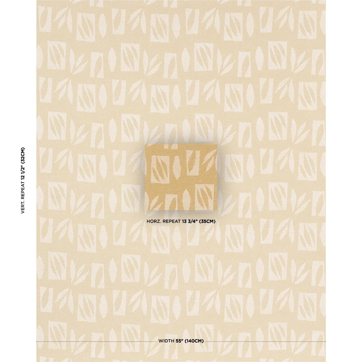 BANANA LEAF CUT OUT fabric CREAM color by Schumacher
