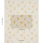 BANANA STAND HAND BLOCK PRINT fabric OCHRE AND GREEN ON NATURAL color by Schumacher