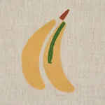 BANANA STAND HAND BLOCK PRINT fabric OCHRE AND GREEN ON NATURAL color by Schumacher