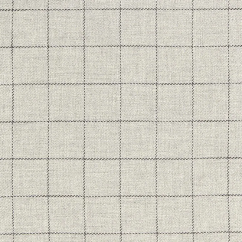 BANCROFT WOOL PLAID fabric FOG color by Schumacher