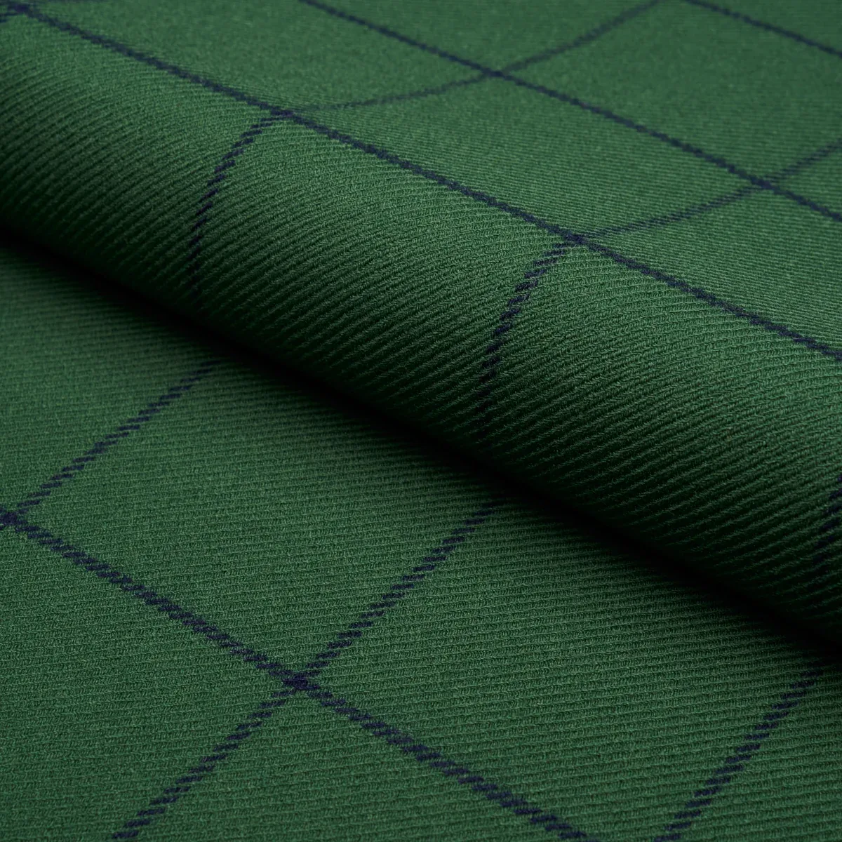 BANCROFT WOOL PLAID fabric GREEN color by Schumacher