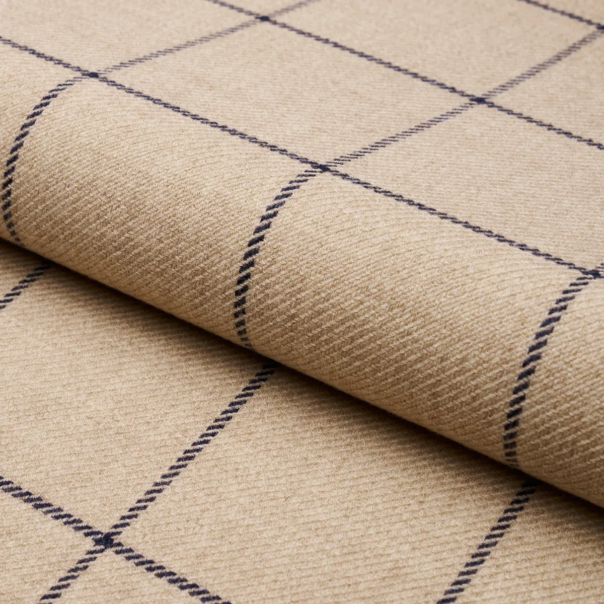 BANCROFT WOOL PLAID fabric IVORY color by Schumacher