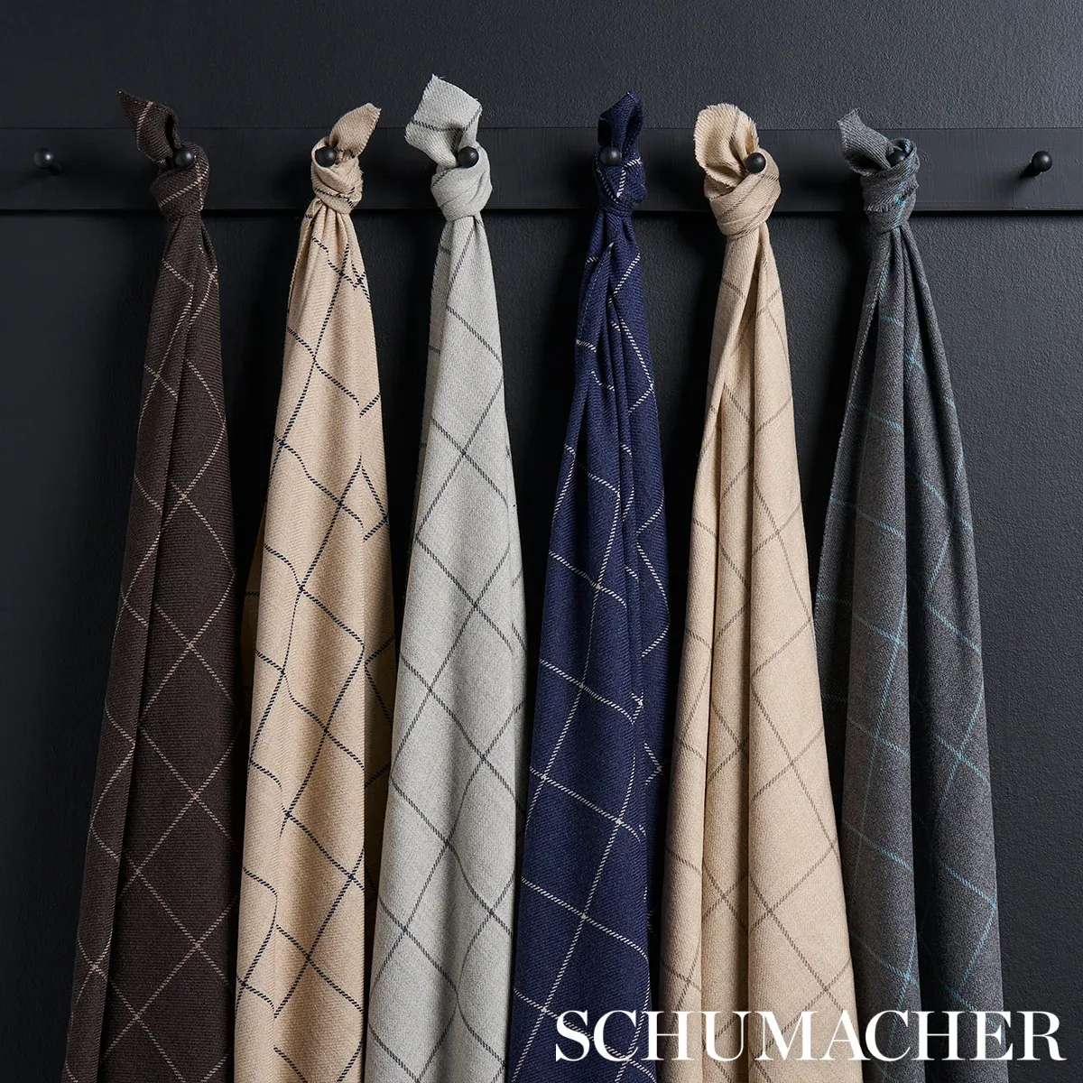 BANCROFT WOOL PLAID Fabric – OXFORD GREY | Schumacher | Wall BANCROFT WOOL PLAID fabric OXFORD GREY color by Schumacher