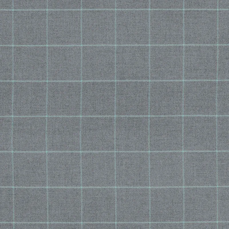 BANCROFT WOOL PLAID fabric OXFORD GREY color by Schumacher