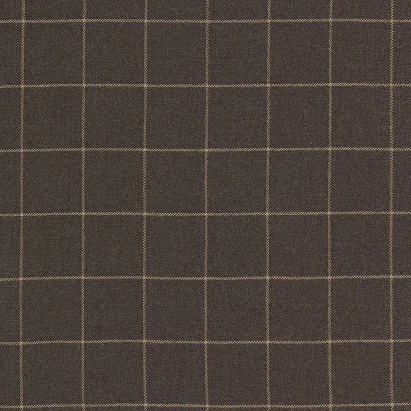 BANCROFT WOOL PLAID fabric SABLE color by Schumacher