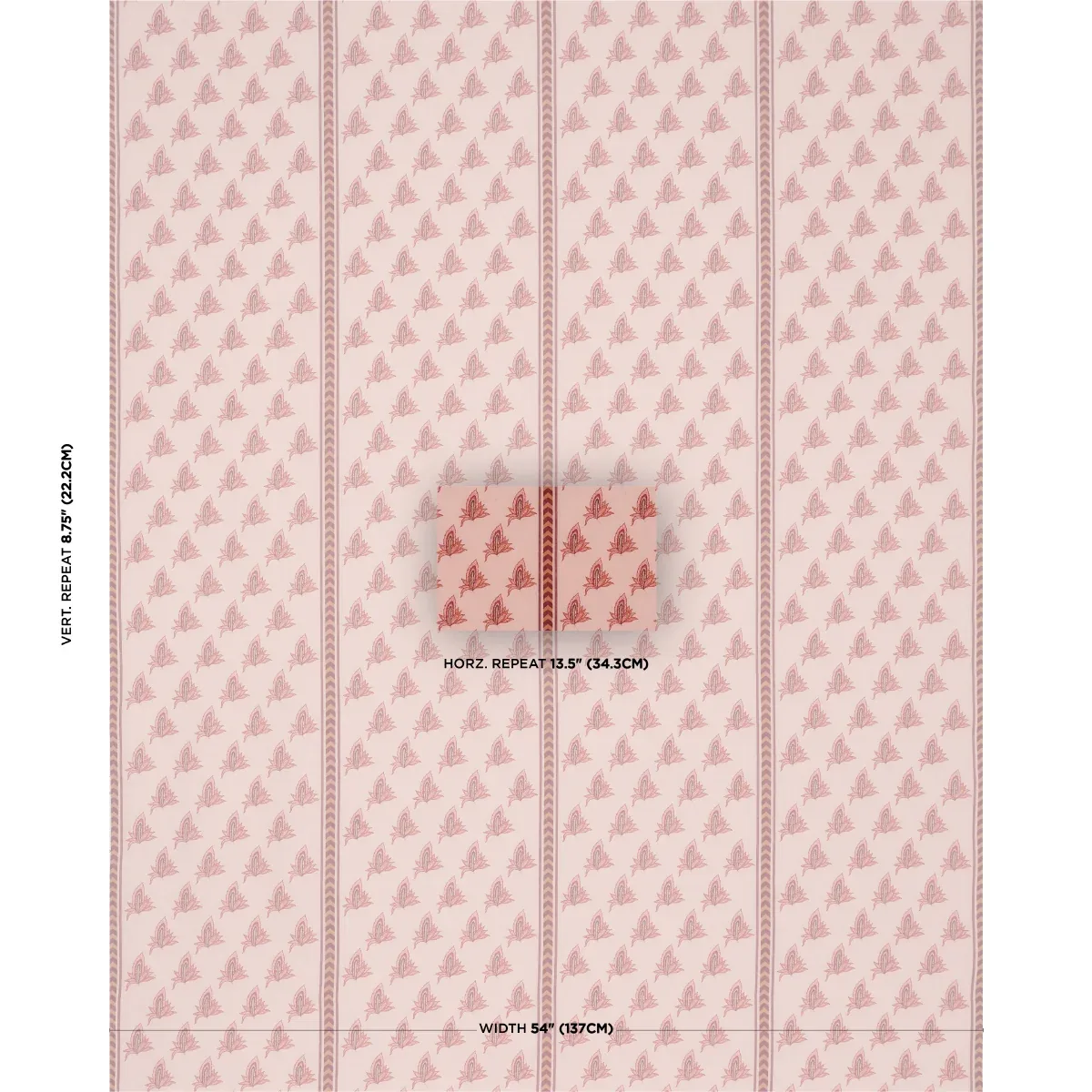 BANGALORE IMAGINATION Fabric – ROSE | Schumacher | Wallpaper BANGALORE IMAGINATION fabric ROSE color by Schumacher