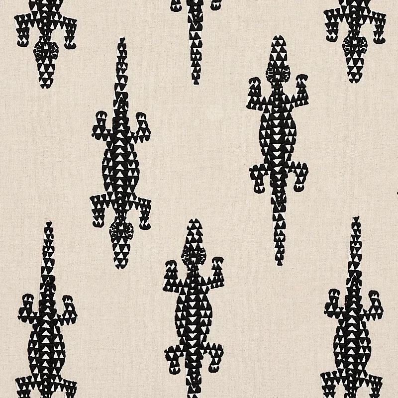 BARACOA EMBROIDERY Fabric – BLACK | Schumacher | Wallpaper T BARACOA EMBROIDERY fabric BLACK color by Schumacher