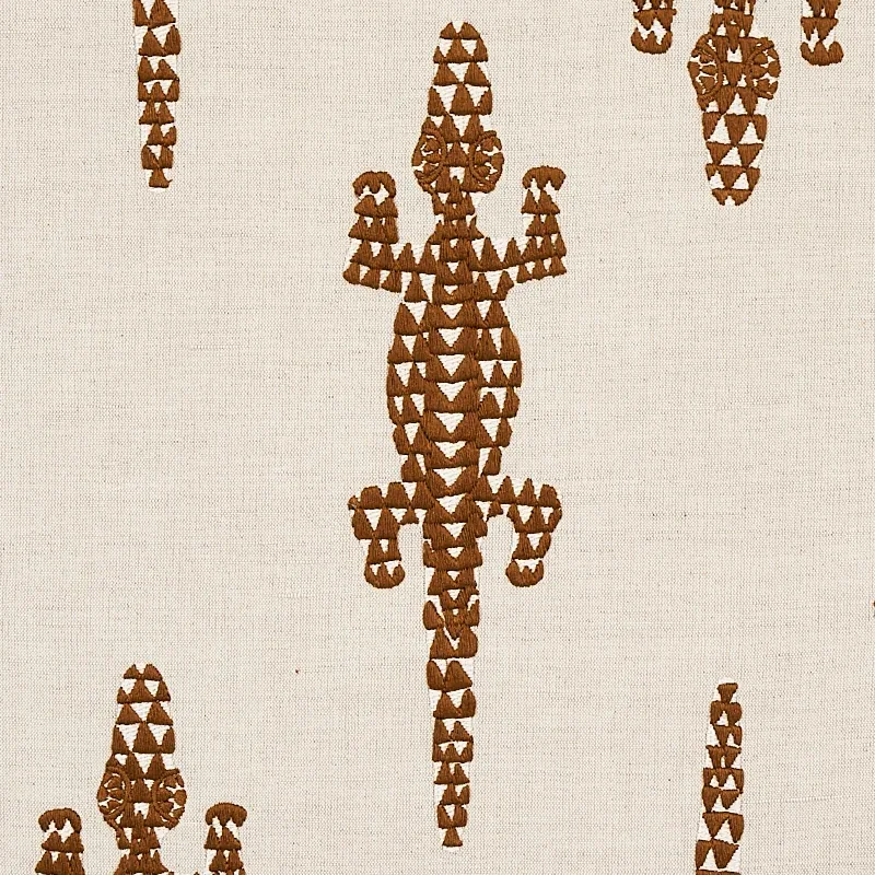 BARACOA EMBROIDERY fabric BROWN color by Schumacher