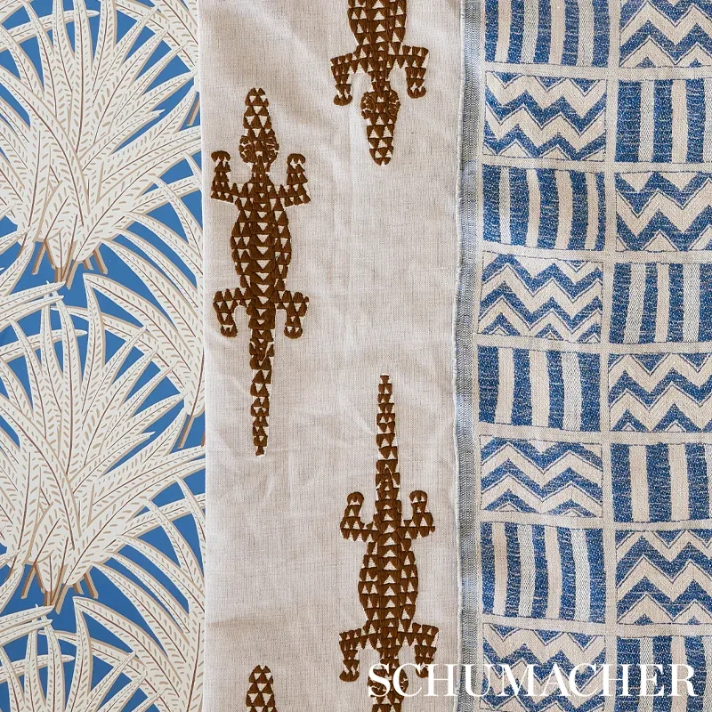 BARACOA EMBROIDERY fabric BROWN color by Schumacher