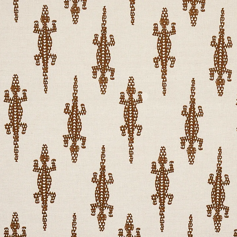 BARACOA EMBROIDERY fabric BROWN color by Schumacher