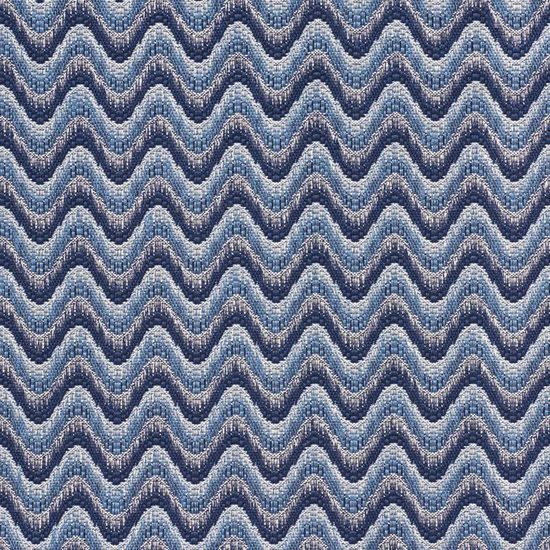 BARGELLO WAVE fabric BLUE color by Schumacher