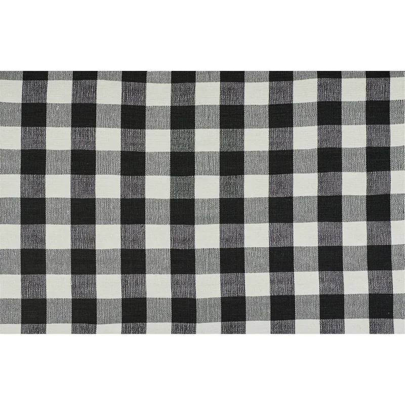 BARNES PERFORMANCE CHECK fabric BLACK color by Schumacher