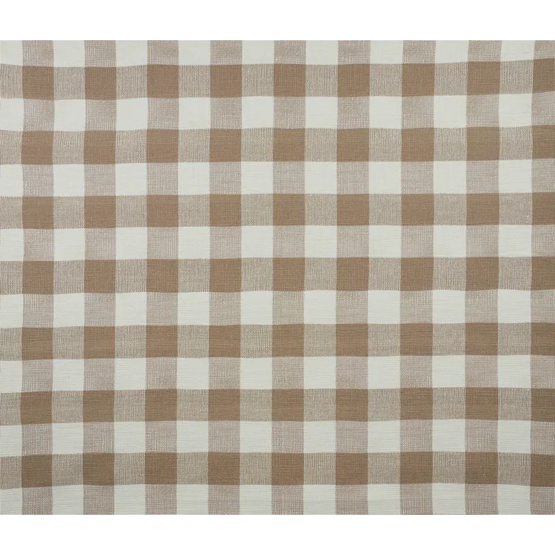 BARNES PERFORMANCE CHECK fabric NATURAL color by Schumacher