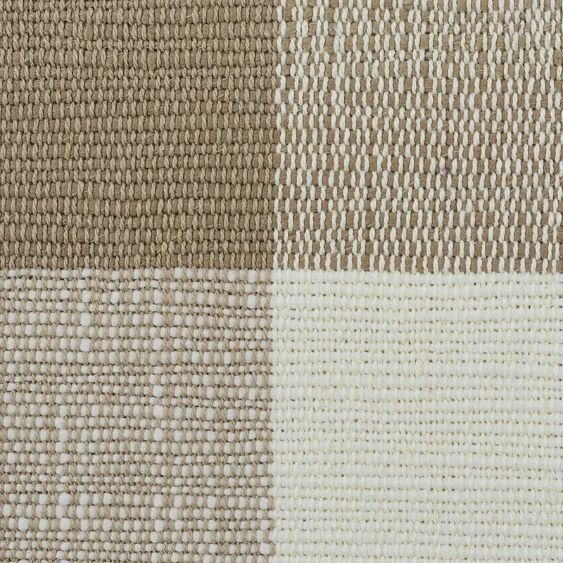 BARNES PERFORMANCE CHECK fabric NATURAL color by Schumacher