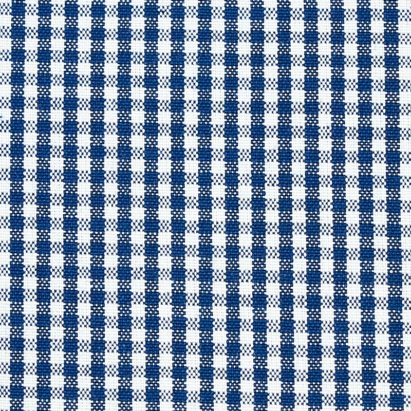 BARNET COTTON CHECK fabric NAVY color by Schumacher