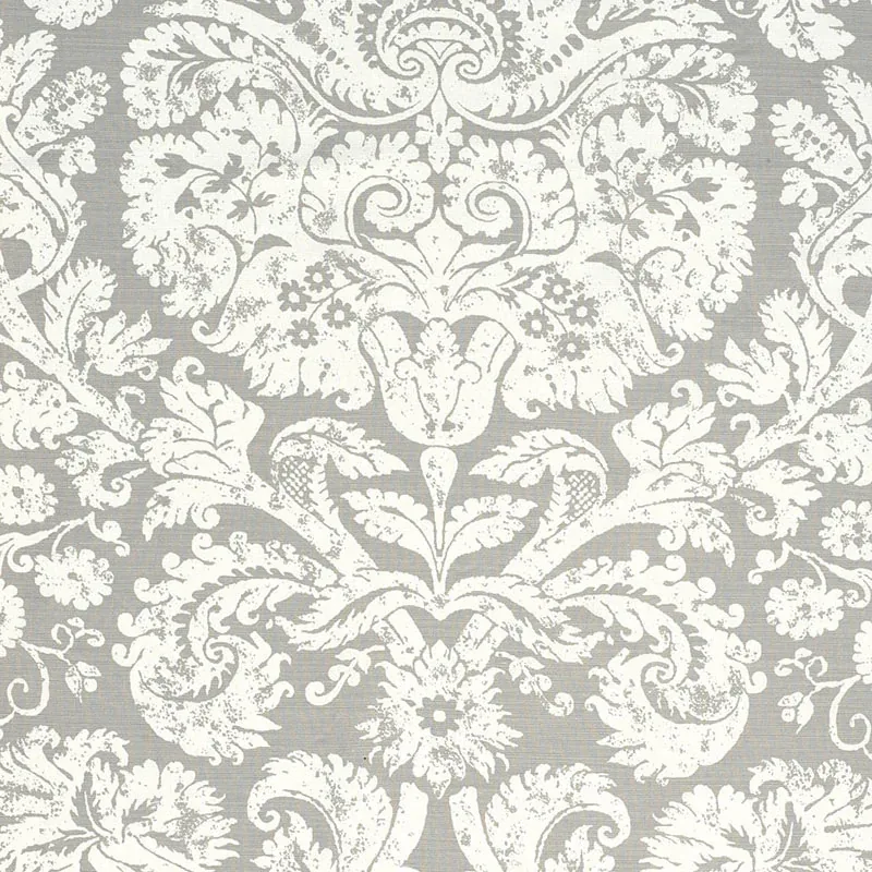 BARRESA DAMASK fabric PEARL color by Schumacher