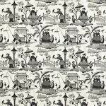Bassano Embroidered Toile Fabric – BLACK | Schumacher | Wall Bassano Embroidered Toile fabric BLACK color by Schumacher