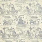 Bassano Embroidered Toile Fabric – DELFT | Schumacher | Wall Bassano Embroidered Toile fabric DELFT color by Schumacher