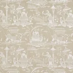 Bassano Embroidered Toile Fabric – LINEN | Schumacher | Wall Bassano Embroidered Toile fabric LINEN color by Schumacher