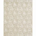 Bassano Embroidered Toile Fabric – LINEN | Schumacher | Wall Bassano Embroidered Toile fabric LINEN color by Schumacher