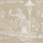 Bassano Embroidered Toile Fabric – LINEN | Schumacher | Wall Bassano Embroidered Toile fabric LINEN color by Schumacher