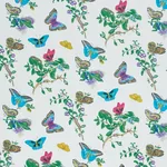 BAUDIN BUTTERFLY CHINTZ fabric TURQUOISE color by Schumacher