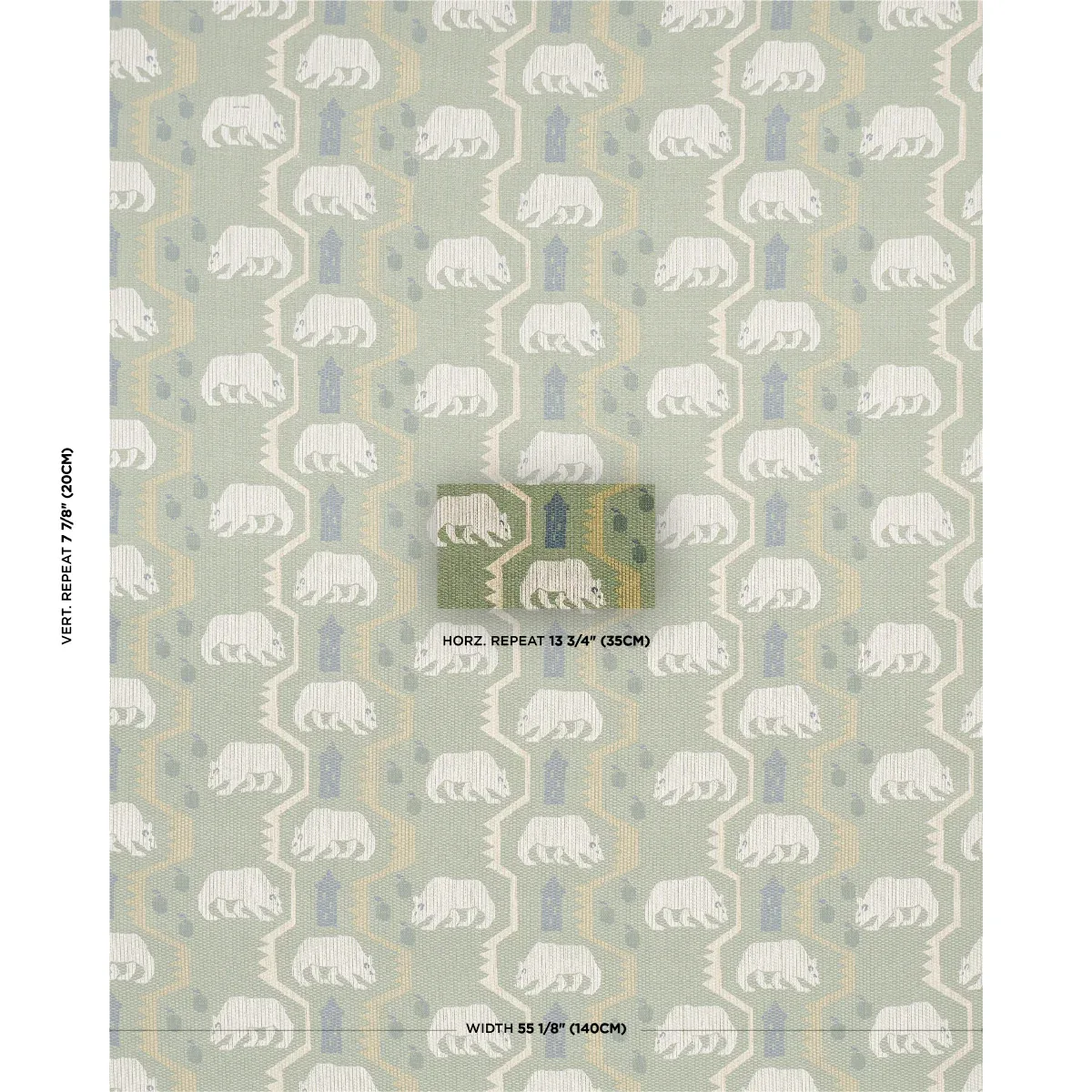 BEAR BRIGADE fabric FOREST color by Schumacher