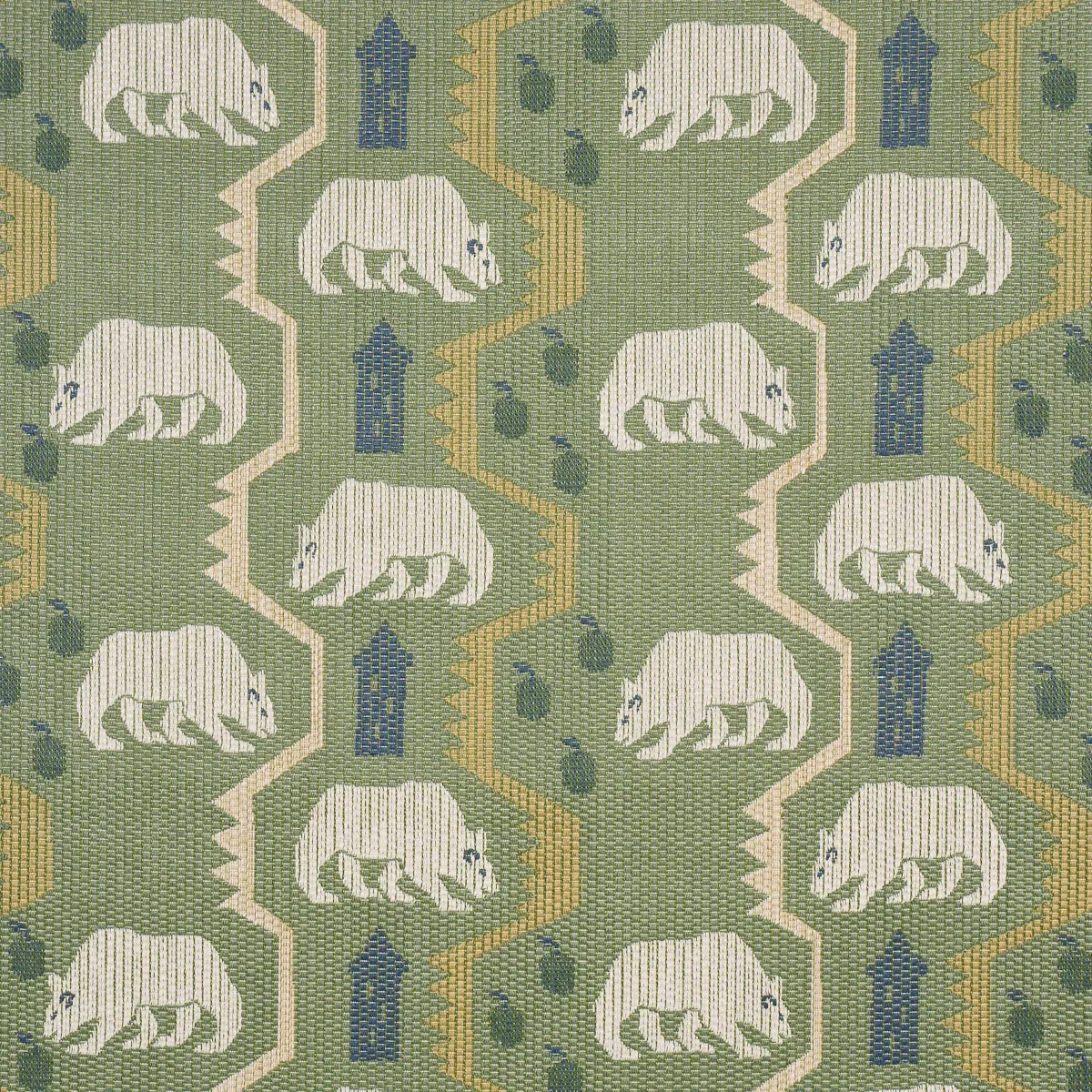 BEAR BRIGADE fabric FOREST color by Schumacher