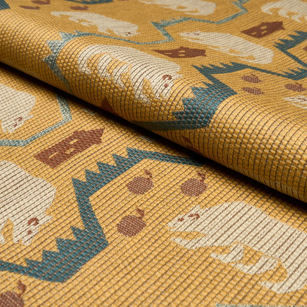 BEAR BRIGADE fabric OCHRE color by Schumacher