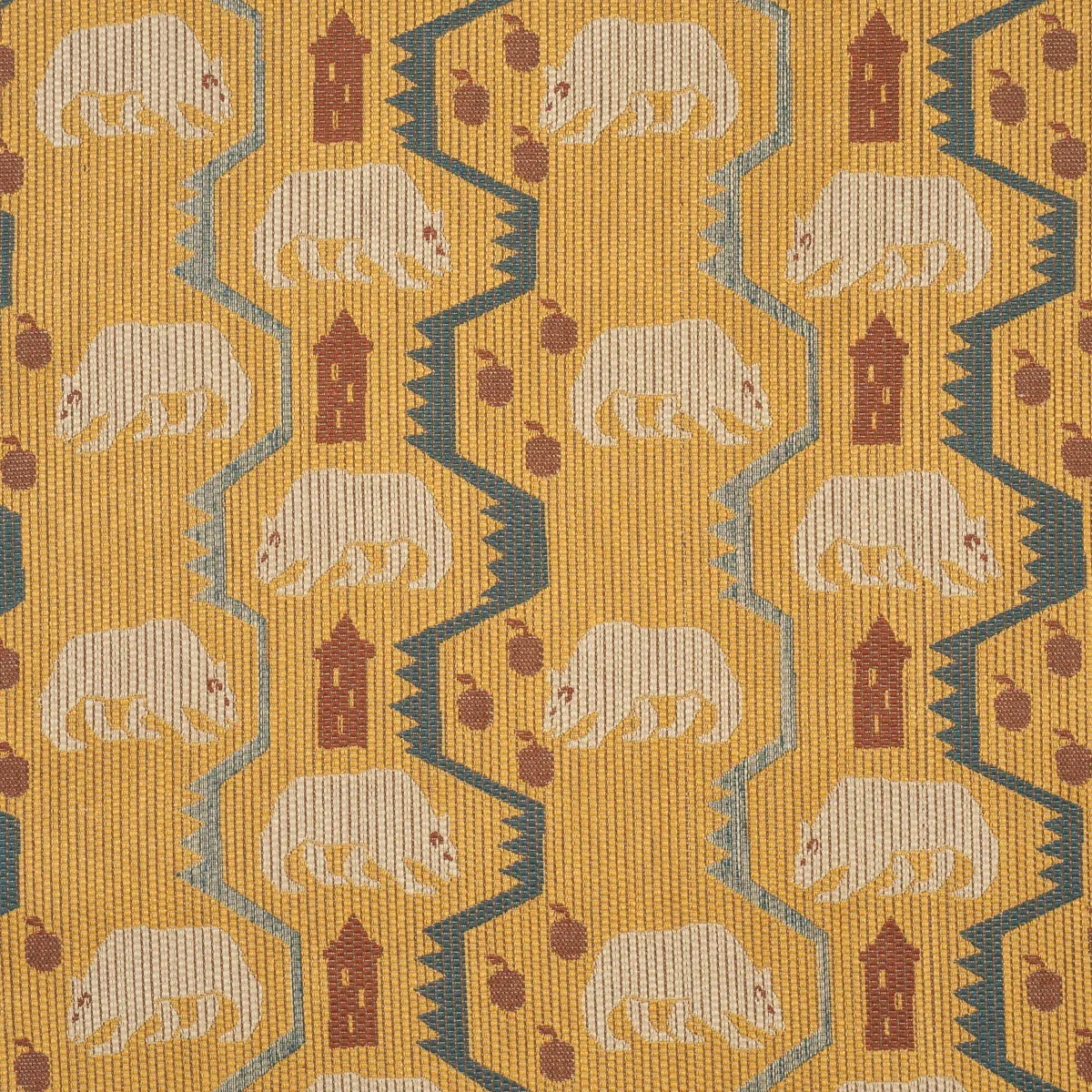 BEAR BRIGADE fabric OCHRE color by Schumacher