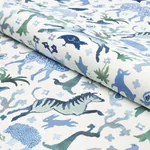 BEASTS INDOOR/OUTDOOR fabric BLUE AND GREEN color by Schumacher