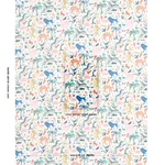 BEASTS INDOOR/OUTDOOR fabric MULTI ON IVORY color by Schumacher