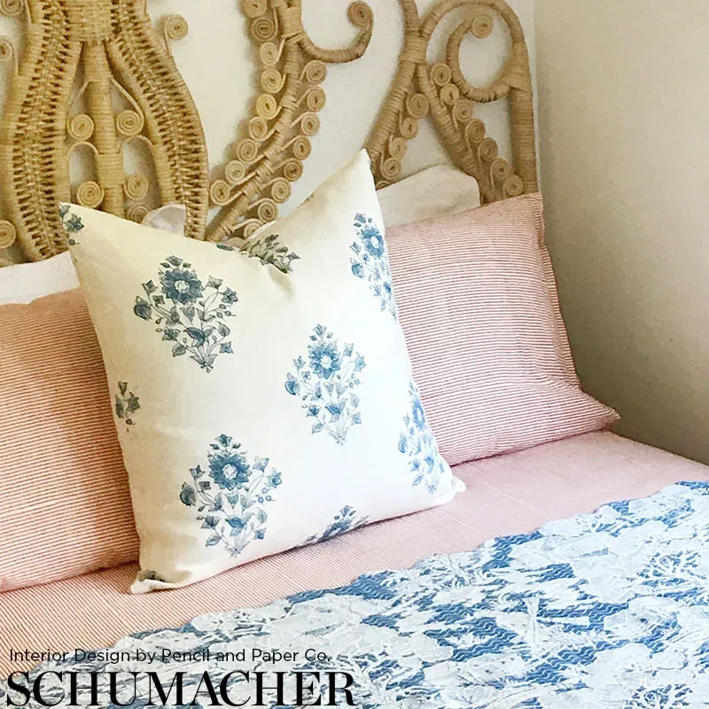 BEATRICE BOUQUET Fabric – INDIGO | Schumacher | Wallpaper Tw BEATRICE BOUQUET fabric INDIGO color by Schumacher