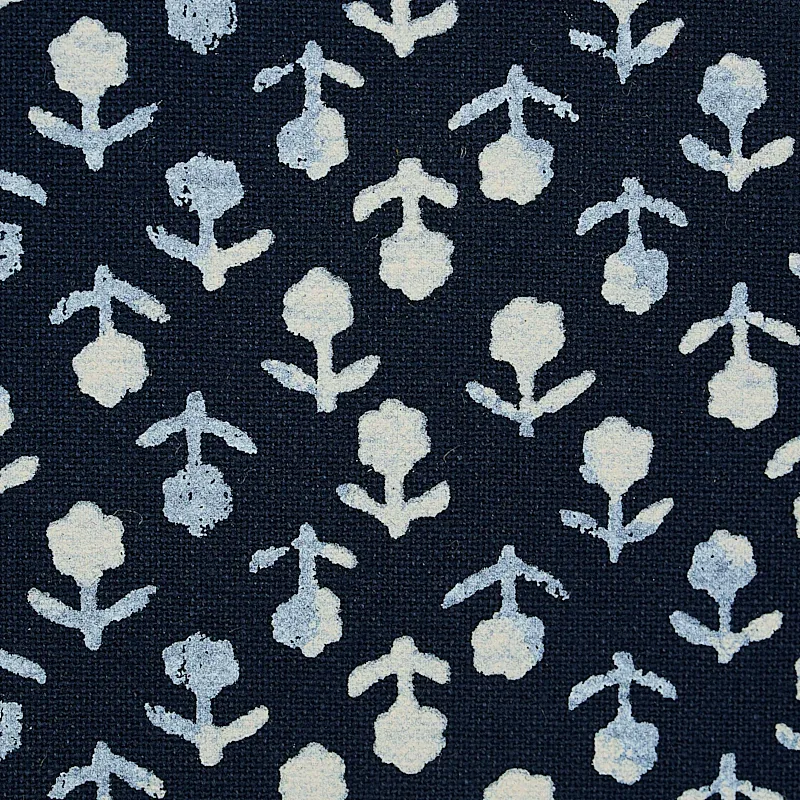 BEATRIZ HANDPRINT fabric INDIGO color by Schumacher