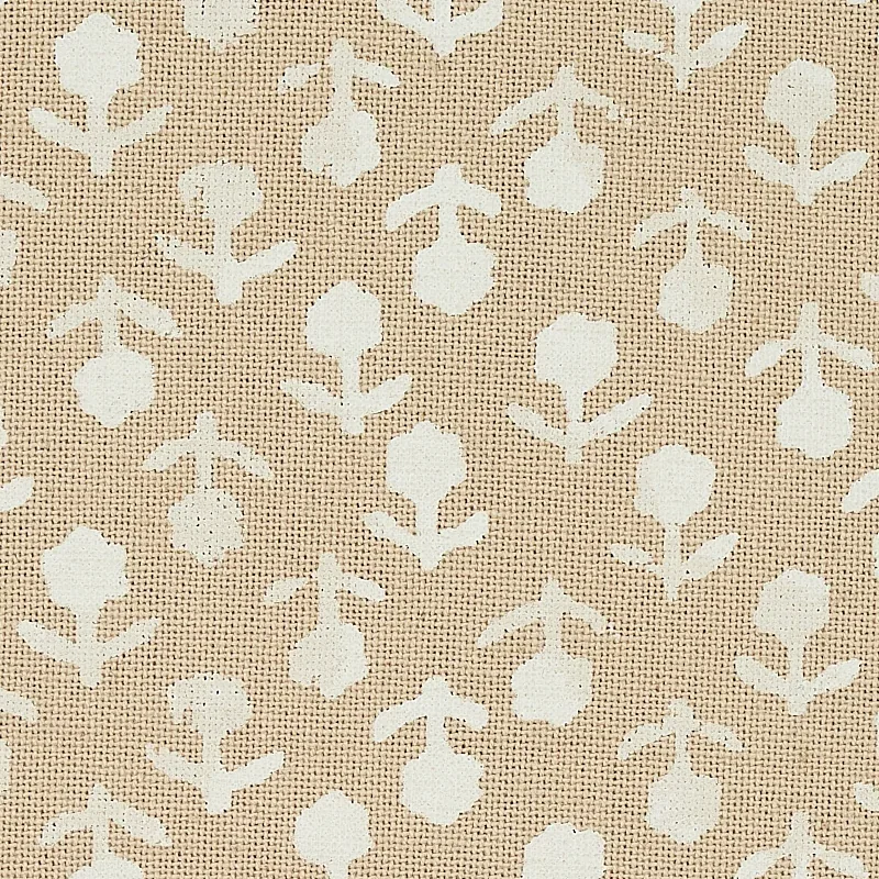 BEATRIZ HANDPRINT Fabric – NATURAL | Schumacher | Wallpaper BEATRIZ HANDPRINT fabric NATURAL color by Schumacher