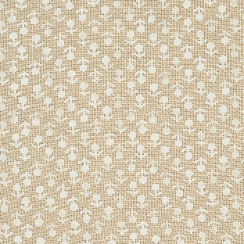 BEATRIZ HANDPRINT fabric NATURAL color by Schumacher