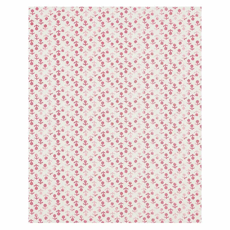 BEATRIZ HANDPRINT Fabric – PINK | Schumacher | Wallpaper Twi BEATRIZ HANDPRINT fabric PINK color by Schumacher