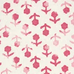 BEATRIZ HANDPRINT Fabric – PINK | Schumacher | Wallpaper Twi BEATRIZ HANDPRINT fabric PINK color by Schumacher