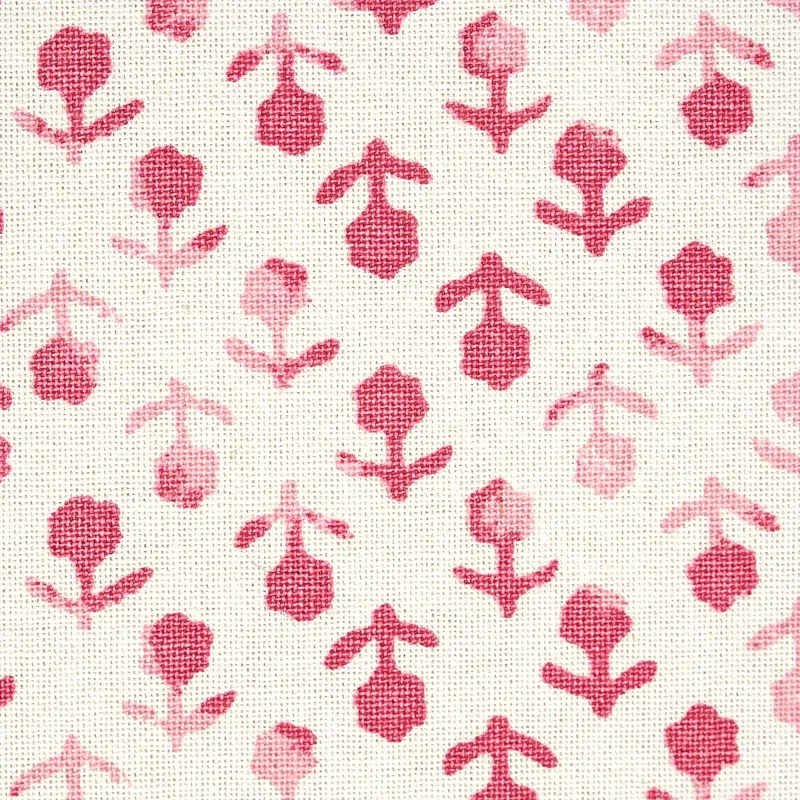 BEATRIZ HANDPRINT Fabric – PINK | Schumacher | Wallpaper Twi BEATRIZ HANDPRINT fabric PINK color by Schumacher