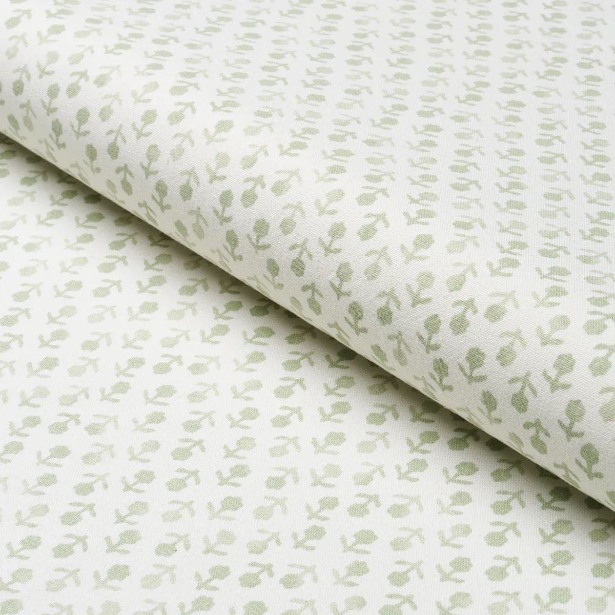 BEATRIZ HANDPRINT Fabric – SAGE | Schumacher | Wallpaper Twi BEATRIZ HANDPRINT fabric SAGE color by Schumacher