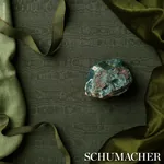 BEAU COTTON LINEN MOIRE fabric OLIVE color by Schumacher