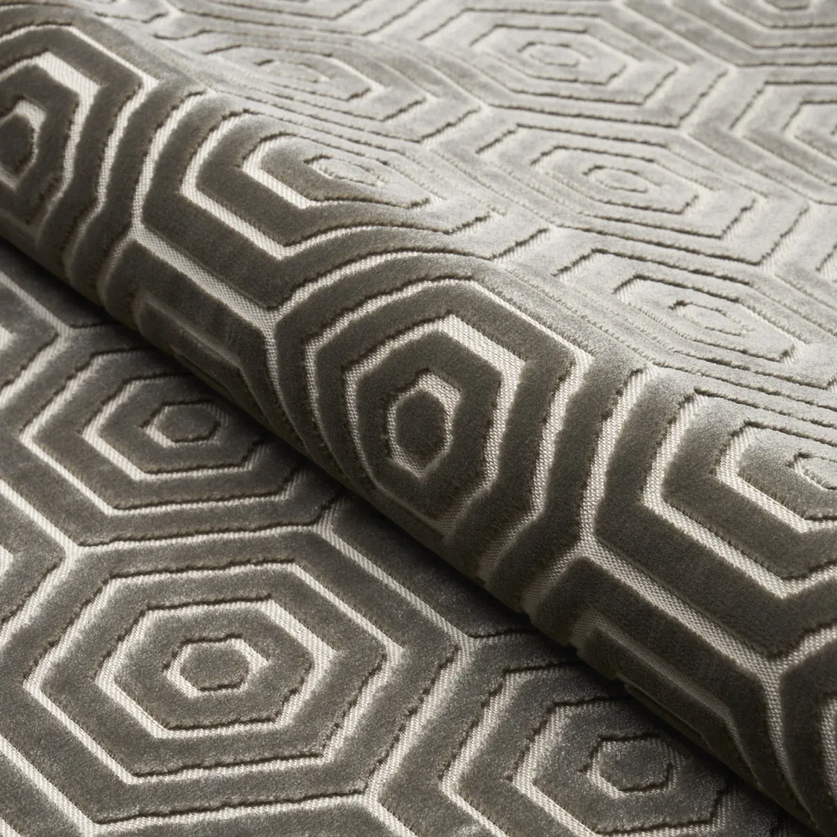 BEES KNEES CUT VELVET Fabric – GREY | Schumacher | Wallpaper BEES KNEES CUT VELVET fabric GREY color by Schumacher