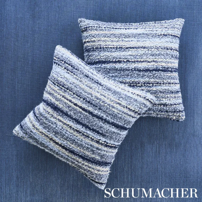 BENSLEY BOUCLÉ fabric BLUE color by Schumacher
