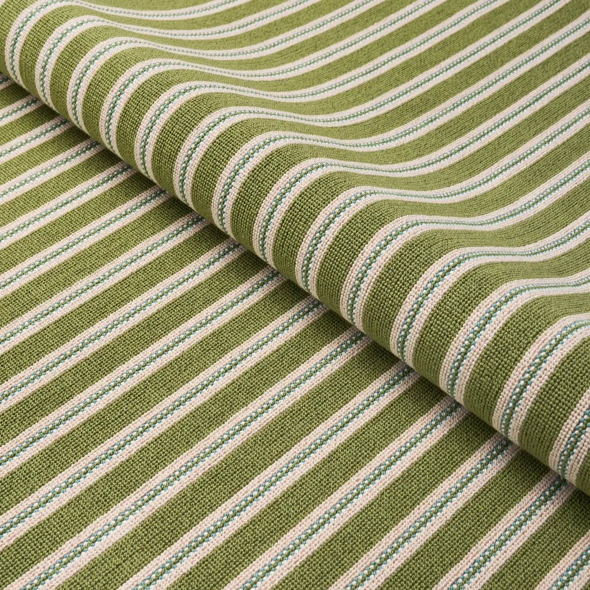 BENSON STRIPE ÉPINGLÉ fabric GREEN color by Schumacher
