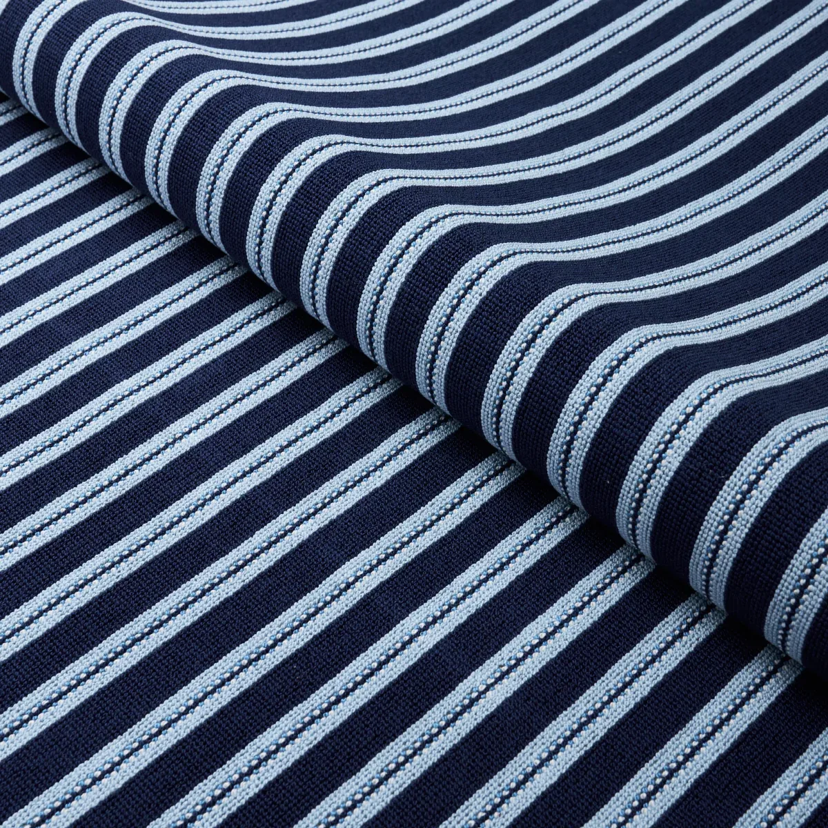 BENSON STRIPE ÉPINGLÉ fabric NAVY color by Schumacher