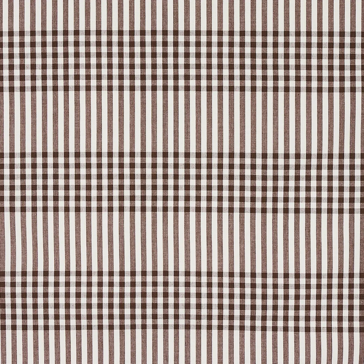 BERGEN PLAID fabric BROWN color by Schumacher