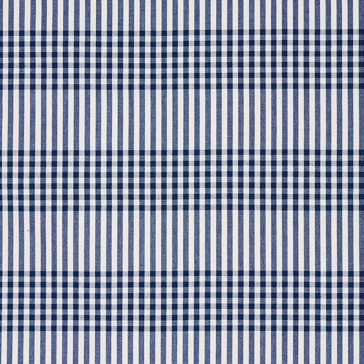 BERGEN PLAID fabric NAVY color by Schumacher