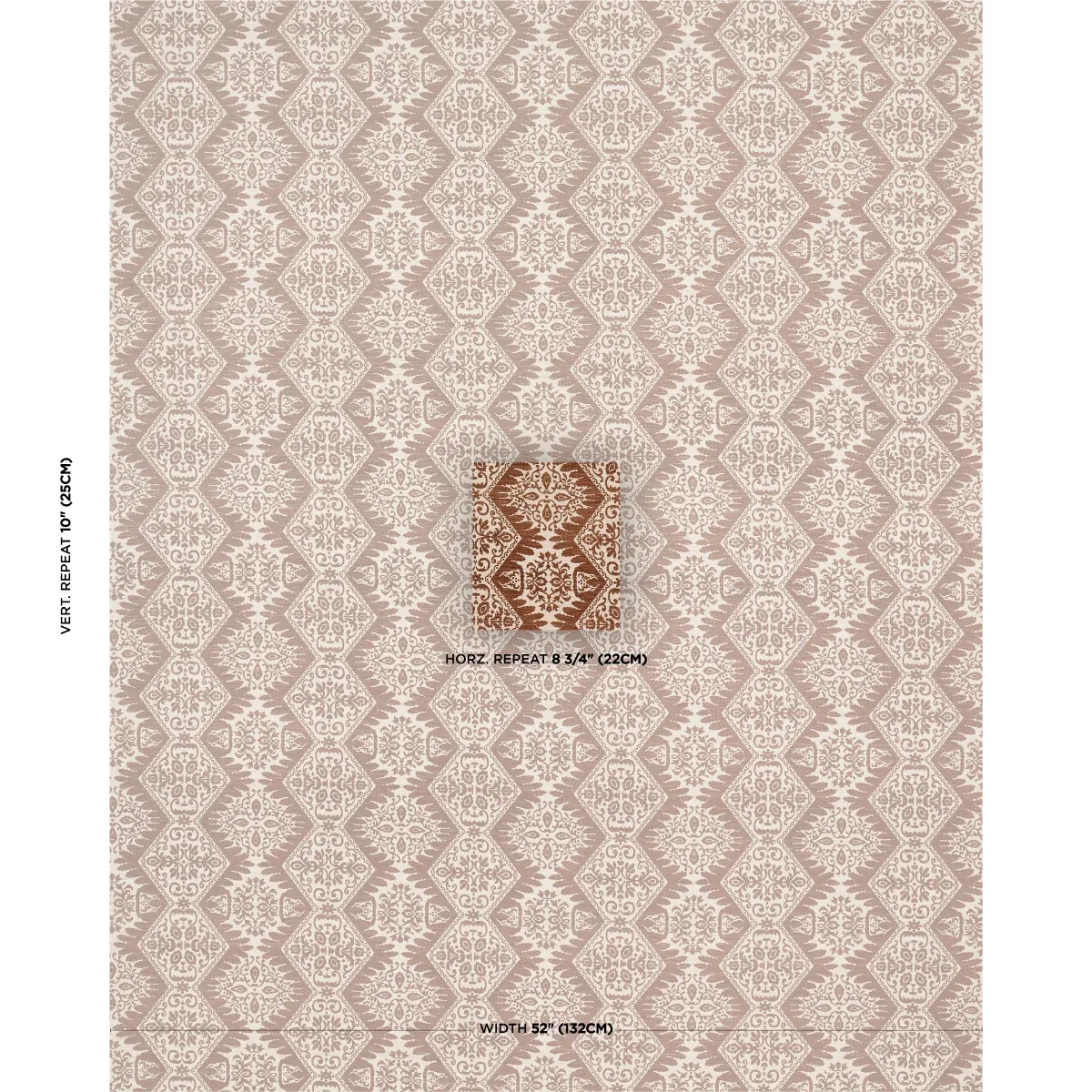 BERKELEY HAND PRINTED SILK Fabric – CHESTNUT | Schumacher | BERKELEY HAND PRINTED SILK fabric CHESTNUT color by Schumacher