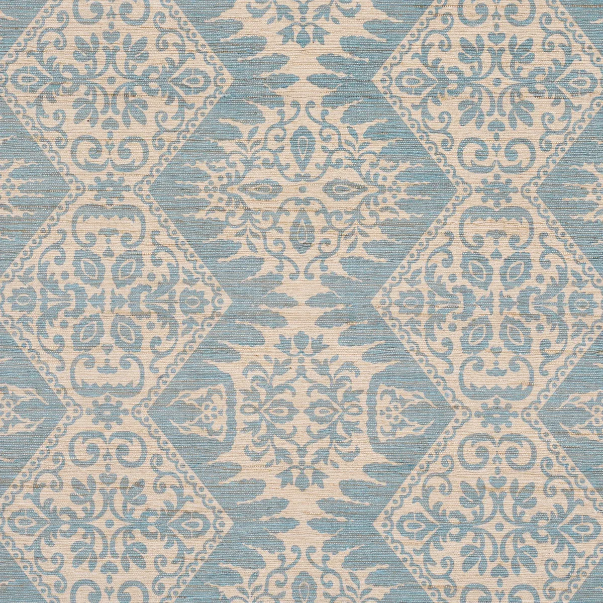 BERKELEY HAND PRINTED SILK Fabric – CORNFLOWER | Schumacher BERKELEY HAND PRINTED SILK fabric CORNFLOWER color by Schumacher