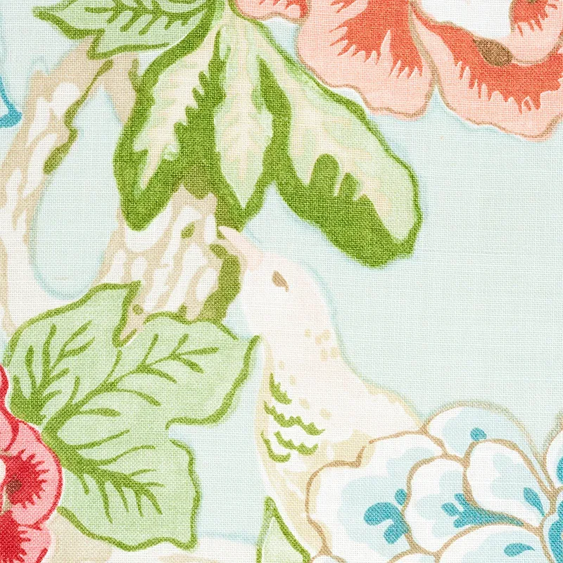 BERMUDA BLOSSOMS Fabric – AQUA | Schumacher | Wallpaper Twin BERMUDA BLOSSOMS fabric AQUA color by Schumacher